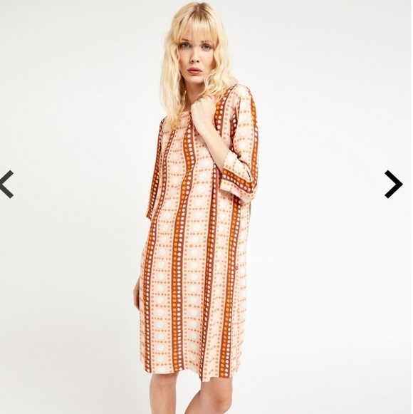 Otto D'Ame Spotted shift dress minimalist contemporary side pockets - Picture 3 of 8